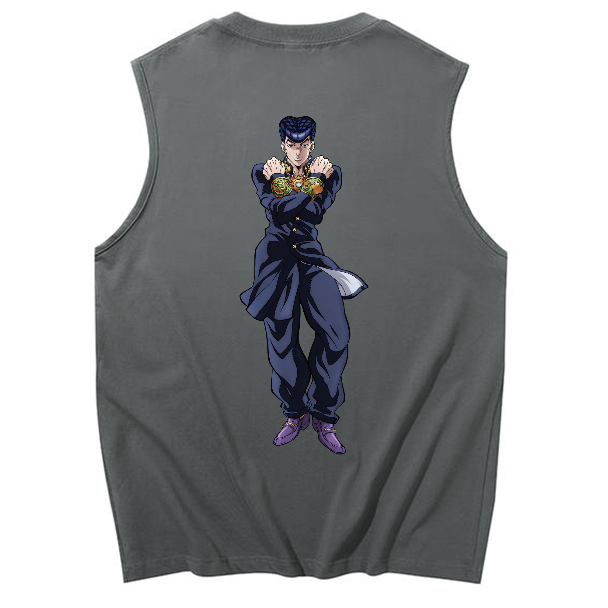 （画像用） ジョジョの奇妙な冒険 ひがしかた じょうすけ JoJo's Bizarre Adventure Higashikata Josuke コットン100％タンクトップ（背面プリント）